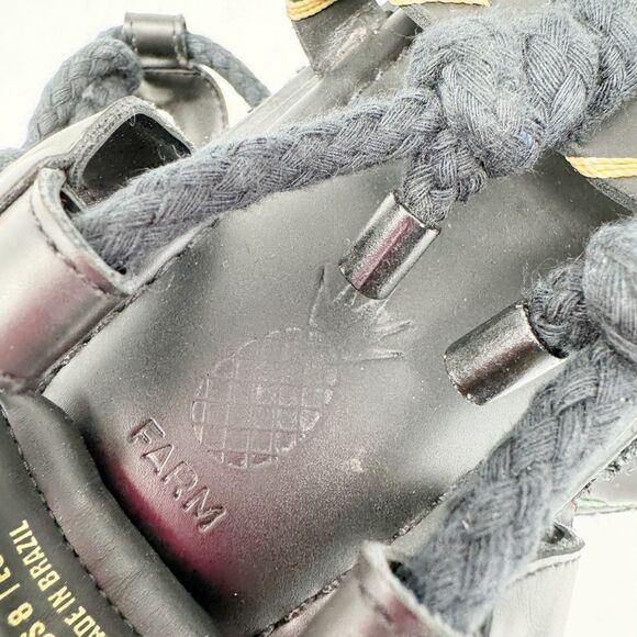 FARM RIO | Black Rope Strappy Flatform Sandals Made in Brazil Women’s Size US 8 - Picture 11 of 13